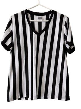 Dick's Referee Jersey Adult Large Black White Striped Shirt